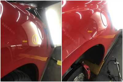 法拉利458 Speciale左后叶子板凹陷修复